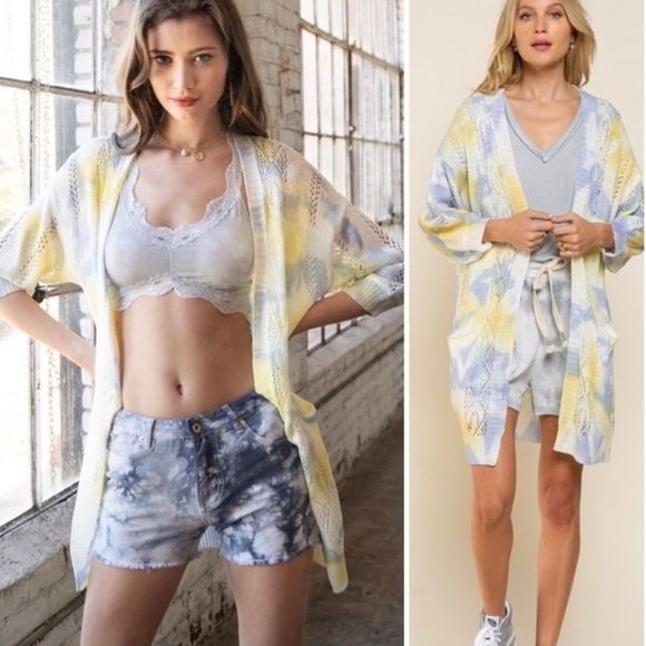 POL Hand Dyed Kimono Cardigan Size Small New - Picture 12 of 15